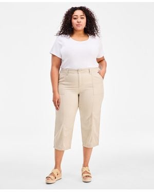 Style & Co. Plus Size Seam Utility Capri Pants - Natural