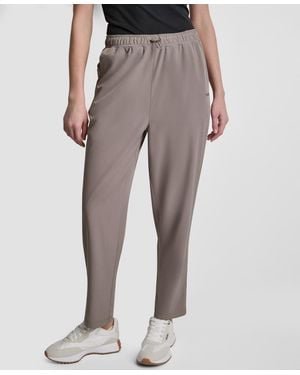 DKNY High-rise Tapered Straight-leg Pants - Gray