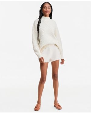 And Now This Cable-knit Pull-on Mid-rise Shorts - White