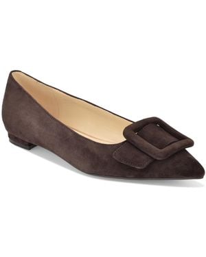 Nine West Jesike Buckle Slip-on Flats - Brown