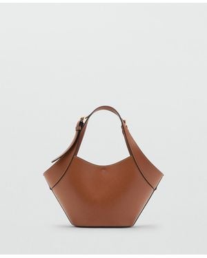Mango Medium Faux- Shoulder Bag - Brown