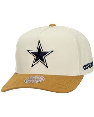 Mitchell & Ness Tan Dallas Cowboys Dusted Double Pro Pinch Adjustable Hat - Natural