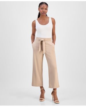 Anne Klein Essentials Petite Cropped Pull-on Pants - Natural