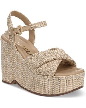 Circus by Sam Edelman Joanne Platform Raffia Wedge Sandals - Metallic