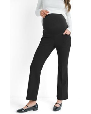 Hello Miss Maternity Over The Belly Pull On Flare Leg Pants - Black