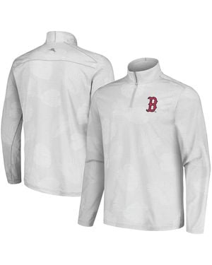 Tommy Bahama Boston Red Sox Delray Frond Islandzone Half-zip Jacket - Gray