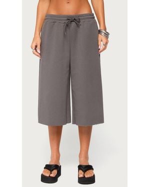 Edikted Camo Rush Oversized Bermuda Shorts - Gray