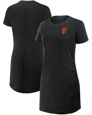 Fanatics San Francisco Giants Ruched Drape T-shirt Dress - Black