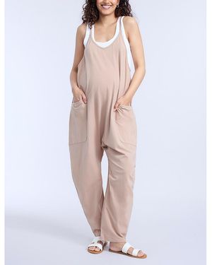 Motherhood Maternity Sleeveless Relaxed Fit Maternity Jumpsuit - Gray