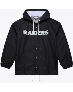 Mitchell & Ness Las Vegas Raiders Coaches Full-snap Hooded Windbreaker Jacket - Black