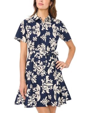 Msk Petite Flutter Sleeve Fit & Flare Dress - Blue