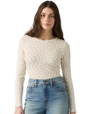 Levi's Hayes Clara Strip Long Sleeve Top - White