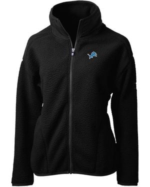 Cutter & Buck Detroit Lions Cascade Sherpa Fleece Full-zip Jacket - Black