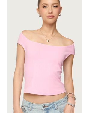 Edikted Mikkey Cut Out Off Shoulder Top - Pink