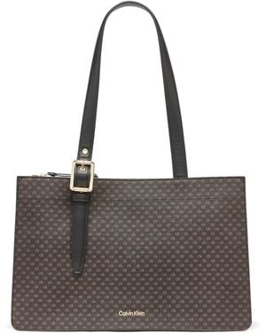 Calvin Klein Havana Novelty Organizational Tote - Brown