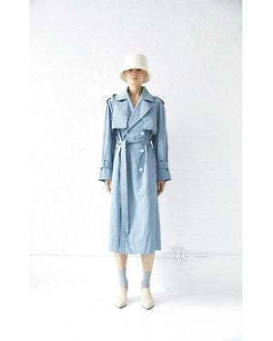 CAALO Hooded Trench Coat - Blue