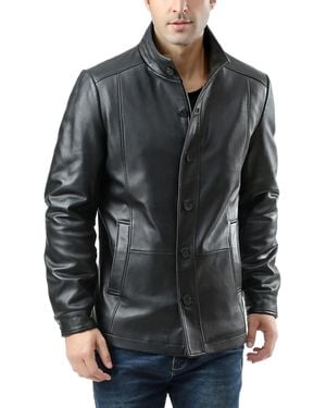 BGSD Men Brady Leather City Jacket - Black