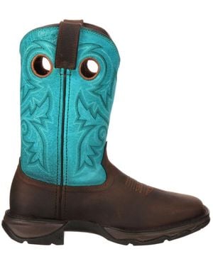Durango Lady Rebel Work By Steel Toe Western Boot - Blue