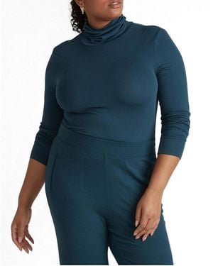 UNIVERSAL STANDARD Plus Size Foundation Turtleneck - Blue
