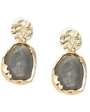 SOH Dented Drop Earrings - Metallic