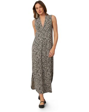 Cable & Gauge Invert Pleat Printed Maxi Dress - Multicolor