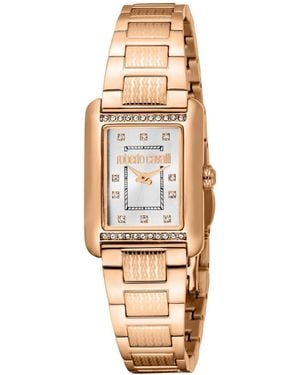 Roberto Cavalli Quartz Rose Gold Stainless Steel Bracelet Watch - Metallic