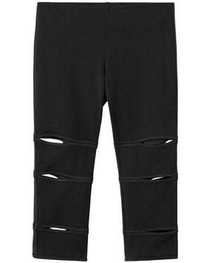 Mango High-rise Cutout Capri Pants - Black