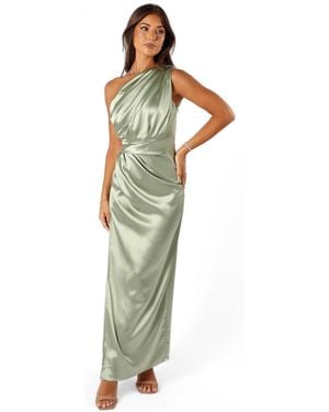 Petal & Pup Nadia One Shoulder Maxi Dress - Green