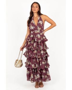 Petal & Pup Kendall Maxi Halterneck Dress - Red