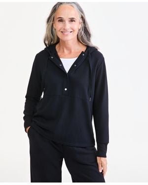 Style & Co. Petite Long-sleeve Snap Hoodie - Blue