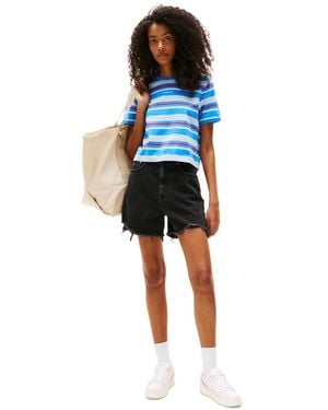 Tommy Hilfiger Mom Cut-off Denim Shorts - Blue