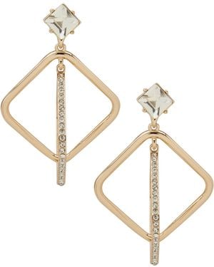 Karl Lagerfeld Glass Stone Pave Orbital Earrings - Metallic