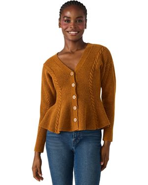 Steve Madden Courtney V-neck Peplum Sweater - Orange