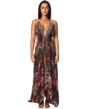 La Moda Clothing Maxi Halterneck Dress - Brown