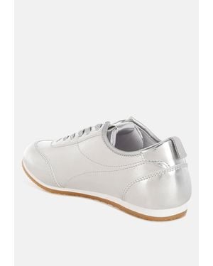 Rag & Co Astylos Metallic Faux Leather Sneakers - White