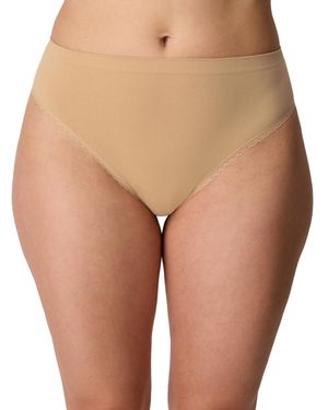 Maidenform Seamless Lace High-cut Brief Panty - Natural