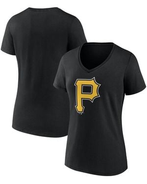 LOGO ATHLETIC Pittsburgh Pirates V-neck Short-sleeve T-shirt - Black