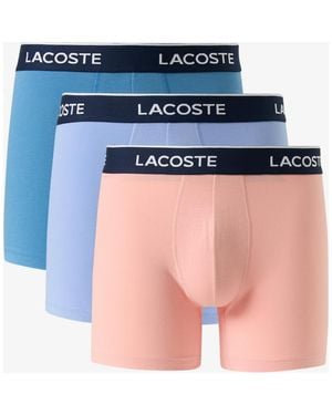 Lacoste 3-pack Regular Fit Logo Waistband Boxer Briefs - Blue