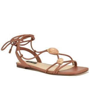 Nine West Niraa Strappy Tie-up Sandals - Metallic