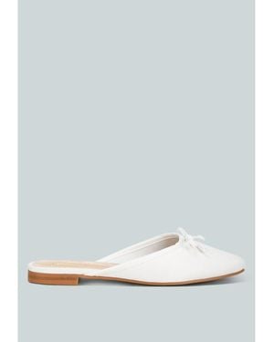 Rag & Co Taylena Satin Bow Detail Mules - Blue