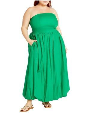City Chic Alina Maxi Dress - Green