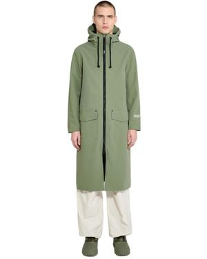 Stutterheim Stockholm Long Patch Matte Raincoat - Green