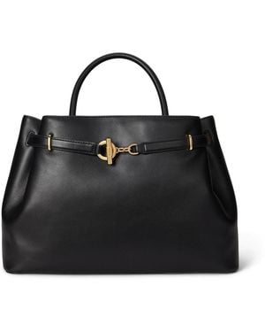 Ralph Lauren Leather Devyn Satchel Bag - Black