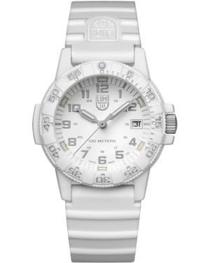 Luminox Swiss Leatherback Sea Turtle Dive White Rubber Strap Watch 39mm - Gray