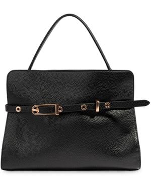 Sam Edelman Structured Florence Medium Leather Satchel Handbag - Black