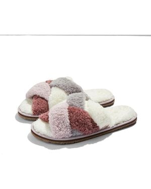 feel good S Equinox Sherpa Cross-strap Slippers / House Shoes - Pink