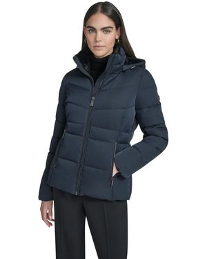 Calvin Klein Faux-fur-lined Hooded Puffer Coat - Blue