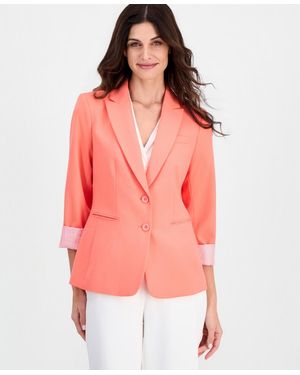 Tahari Two-button Peak-lapel Blazer - Pink