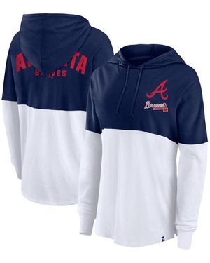 Fanatics Navy/white Atlanta Braves Backup Option Pullover Hoodie - Blue