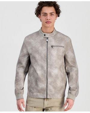 Guess Justin Faux-leather Jacket - Gray